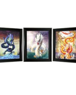 Framed 3D Lenticular Picture Wall Decor for Home Asian Dragons