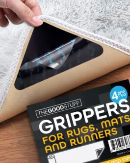 Gripper for Rugs 4 Corners Stop Rug Sliding on Hardwood Tiles Laminate and Vinyl