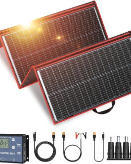 300W 18V Portable Solar Panel Kit Folding Solar Charger with 2 USB out 12V